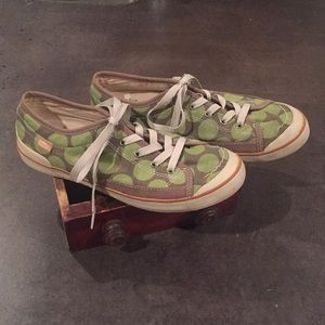 Simple Eco Sneaks Brown & Green Polkadot Tennies